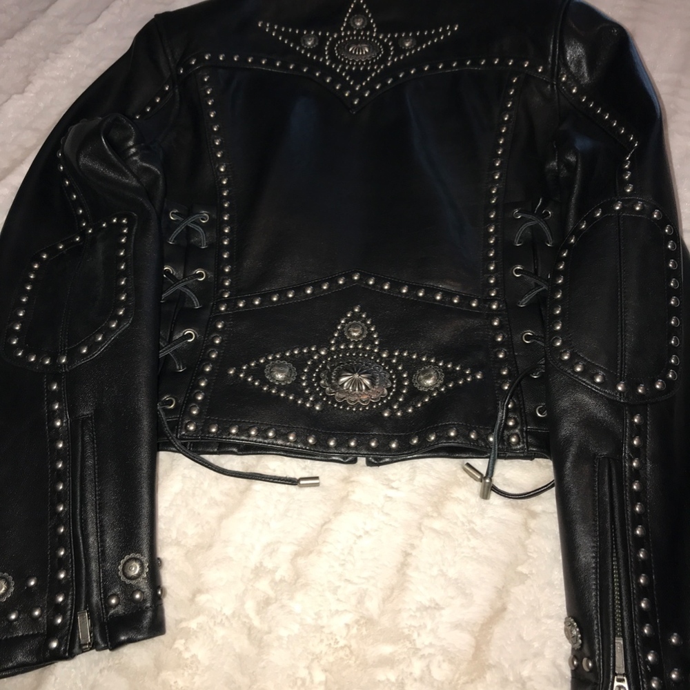 CRIPPLE CREEK Designer Studded Leather Jacket - Picture 7 of 8